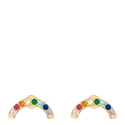 18k Gold Plated Rainbow Luck Earrings