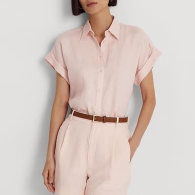 Pale Pink Button Through Linen Shirt