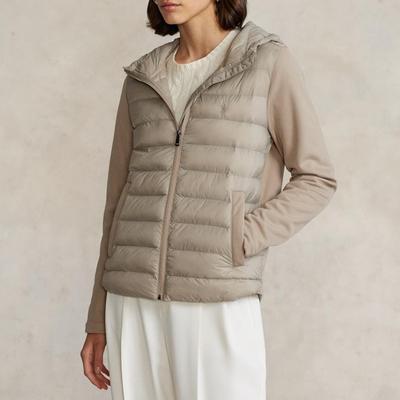 Cream Quilted Hybrid Jacket