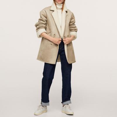 Beige Oversized Double Face Coat