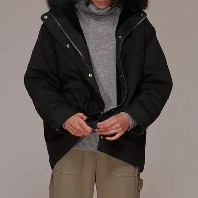 Black Gracie Faux Fur Parka Coat