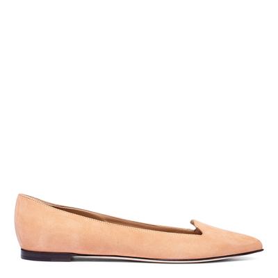 Tan Suede Court Slip On Pump Shoes 