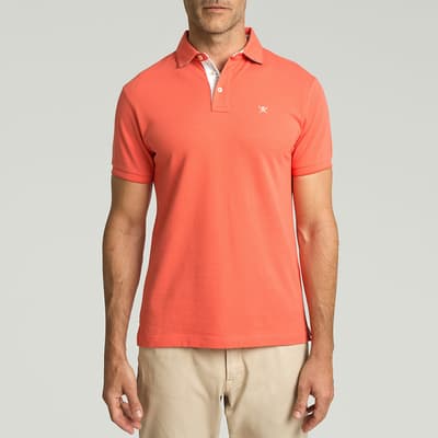 Orange Short Sleeve Cotton Polo Shirt