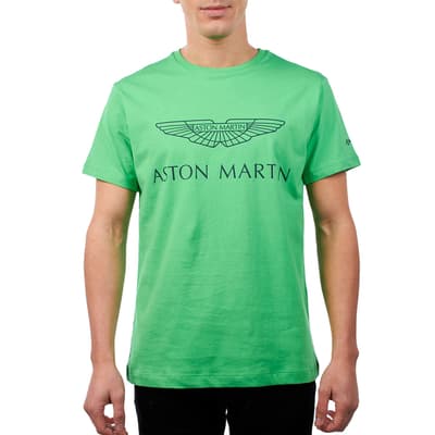 Green AMR Chest Logo Cotton T-Shirt