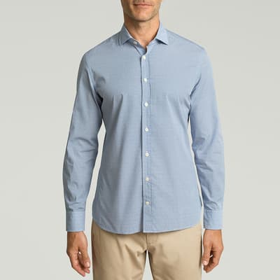 Blue Printed Cotton Shirt