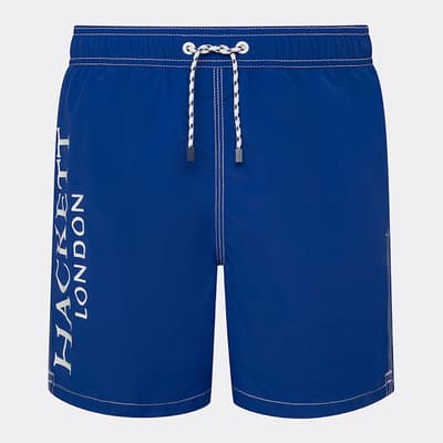 Blue Logo Design Swim Shorts
