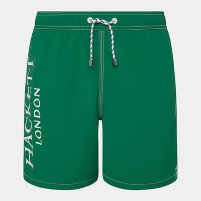 Green Logo Design Swim Shorts