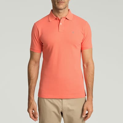 Orange Slim Fit Cotton Polo Shirt