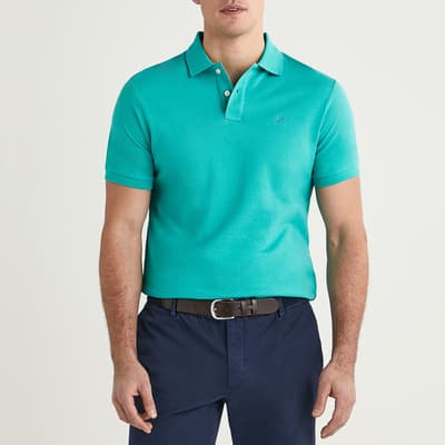 Turquoise Short Sleeve Cotton Polo Shirt