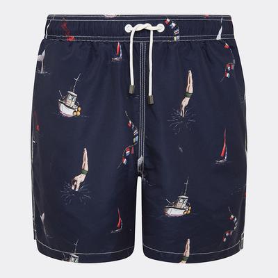 Navy Scatter Print Swim Shorts