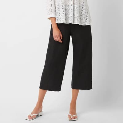 Black Knitted Cotton Stretch Trousers
