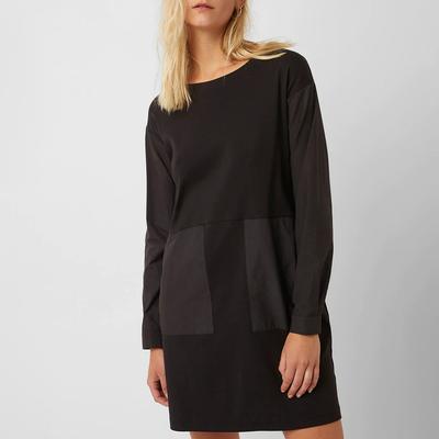 Black Cotton Round Neck Dress