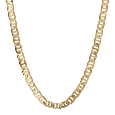 18K Gold Flat Link Necklace