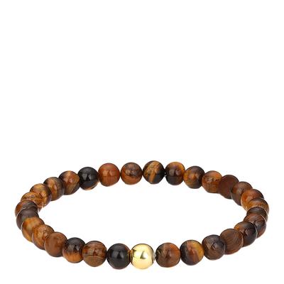 18K Polished Tiger Eye Bracelet