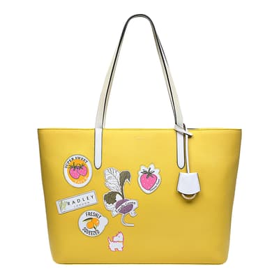 Yellow Lovely Jubbly Large Ziptop Tote