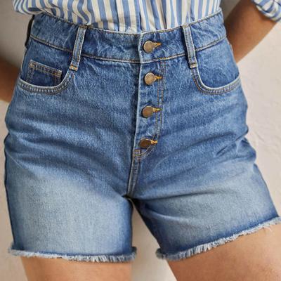 Blue Denim High Waisted Shorts