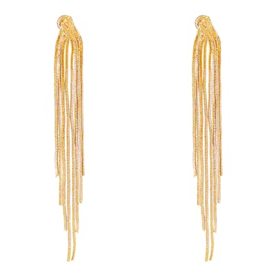 18K Gold Long Drape Earrings