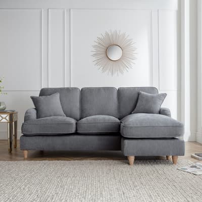 The Swift Right Hand Chaise Sofa, Manhattan Charcoal