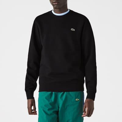 Black Cotton Blend Logo Sweatshirt