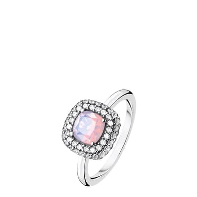 925 Sterling Silver And Rose Gold Stone Ring