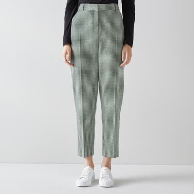 Green Checked Nina Wool Blend Trousers