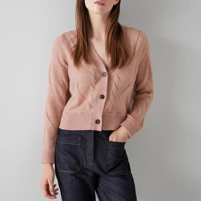 Pale Pink Michelle Cable Knit Cardigan