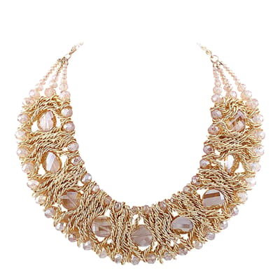 18K Gold Champagne Statement Necklace
