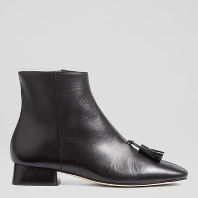 Black Leather Verity Ankle Boots