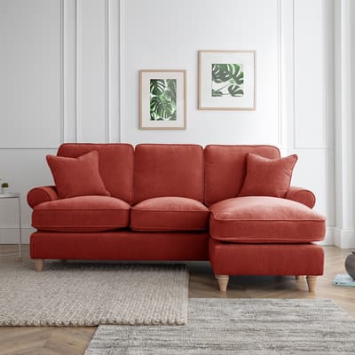 The Bromfield Right Hand Chaise Sofa, Manhattan Apricot