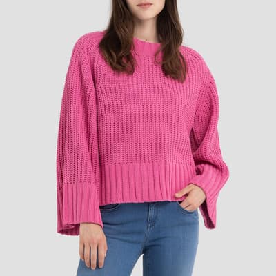 Pink Cropped Chenille Jumper