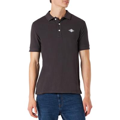 Black Cotton Pique Polo Shirt