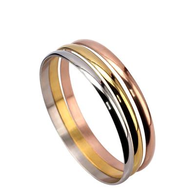 18K Gold Tri Color Bangle Set