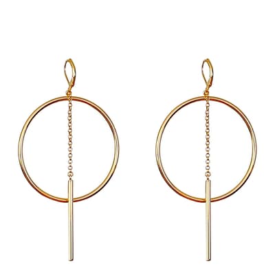 18K Gold Circular Chain Earrings