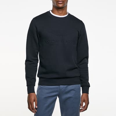 Black Embossed Cotton Sweatshirt