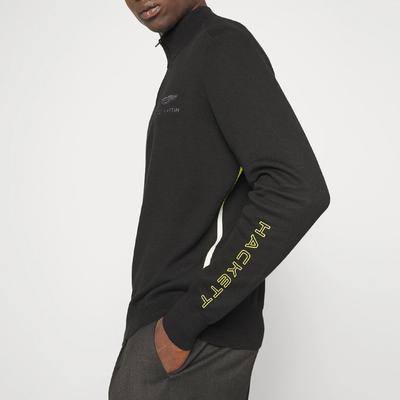 Black AMR Half Zip Cotton Jumper