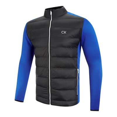 Black/Blue Quilted Hybrid Jacket