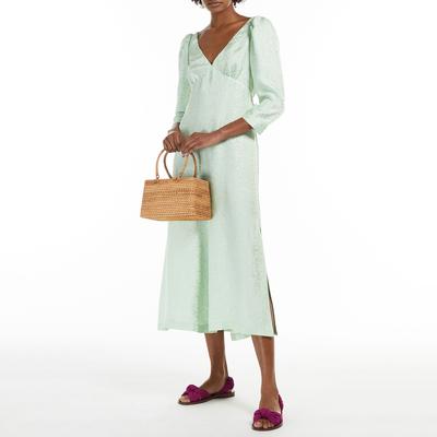 Mint Green Embraided Piovra Mid Length Dress 