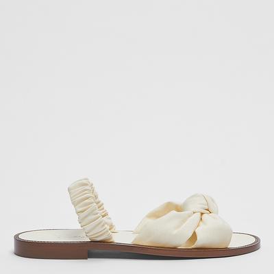Cream Bow Slip On Sandel 
