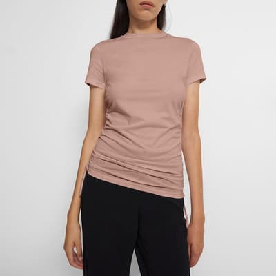 Pink Ruched Cotton Top