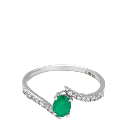 Silver/Emerald Stone Ring