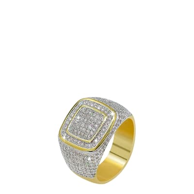 18K Gold Zircon Multi Sided Ring