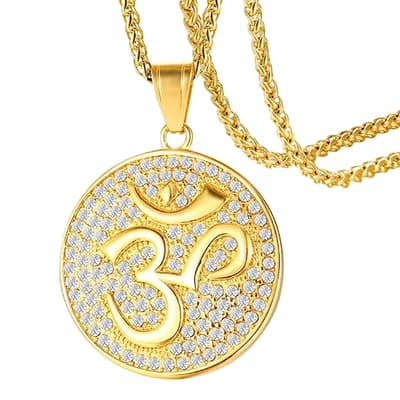 18K Gold Religious Zircon Universe Necklace