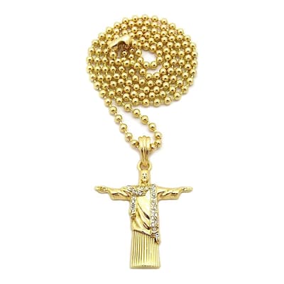 18K Gold Religious Zircon Necklace