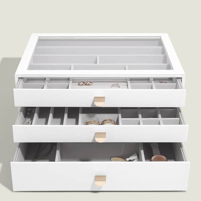 Pebble White Supersize Jewellery Box - Set of 3 (with drawers)