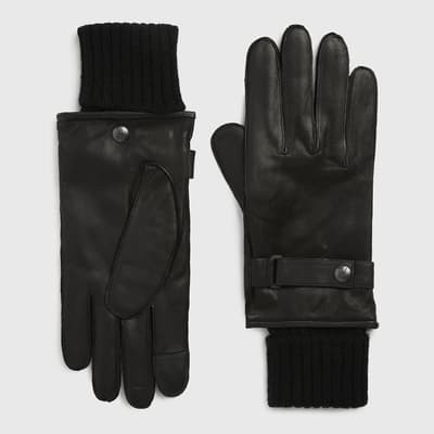 Black Yield Leather Gloves