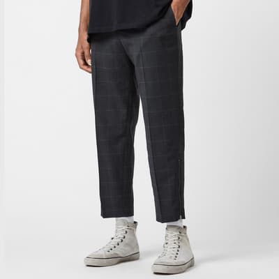 Charcoal Garth Tapered Wool Blend Trousers
