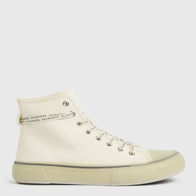 Off White Canvas Jaxal High Top Sneakers
