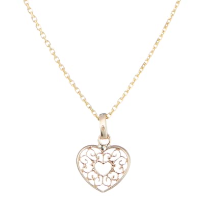 Yellow Gold Heart Pendant Necklace
