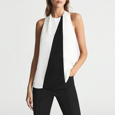 White Sharon Colour Block Top