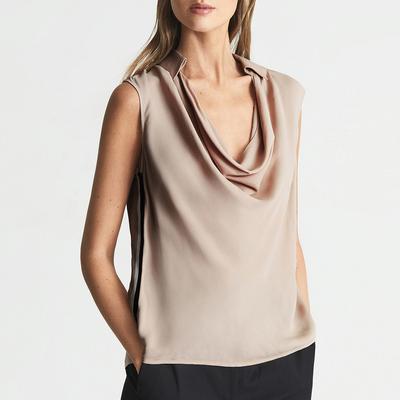 Beige Cowl Ameliee Cowl Neck Top